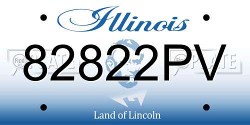 82822PV Illinois License Plate