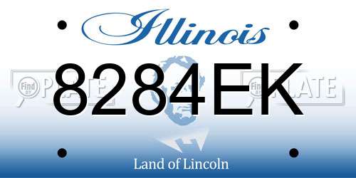 8284EK Illinois License Plate
