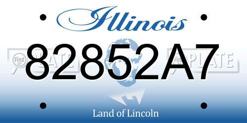 82852A7 Illinois License Plate