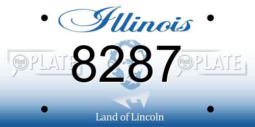 8287 Illinois License Plate