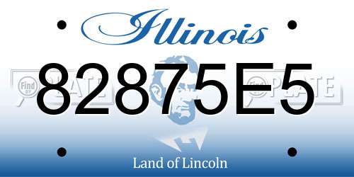 82875E5 Illinois License Plate