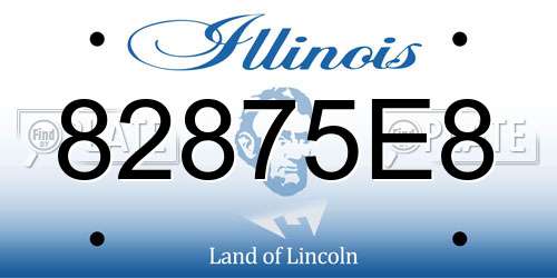 82875E8 Illinois License Plate