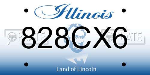 828CX6 Illinois License Plate