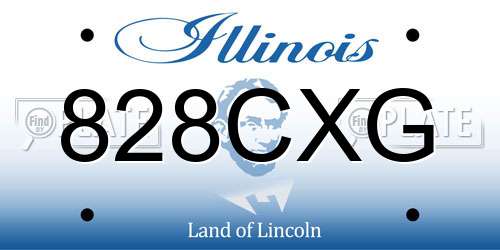 828CXG Illinois License Plate