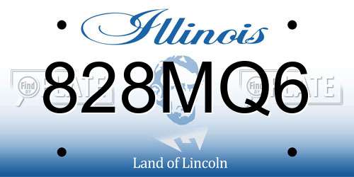 828MQ6 Illinois License Plate