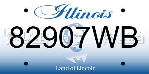 82907WB Illinois License Plate