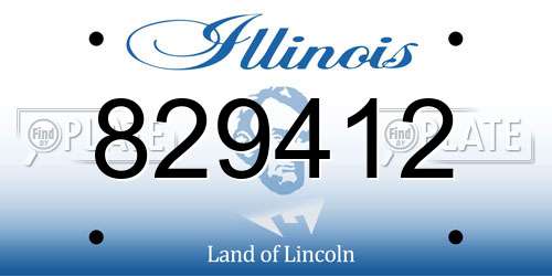 829412 Illinois License Plate