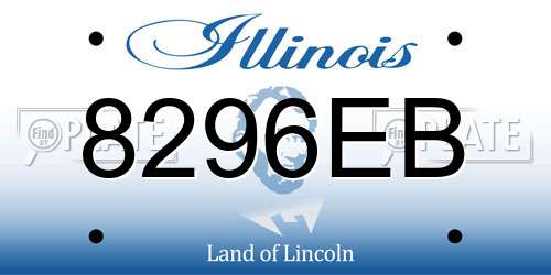8296EB Illinois License Plate