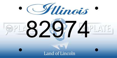 82974 Illinois License Plate