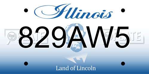 829AW5 Illinois License Plate