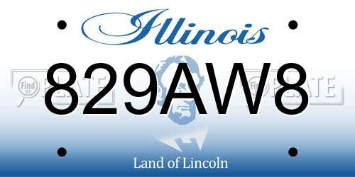 829AW8 Illinois License Plate