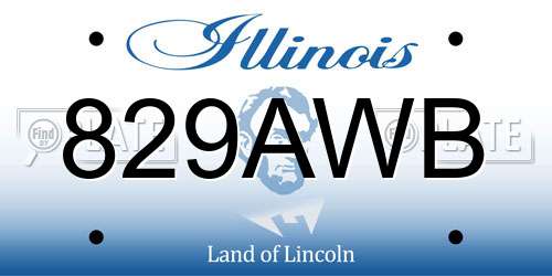 829AWB Illinois License Plate