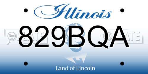 829BQA Illinois License Plate