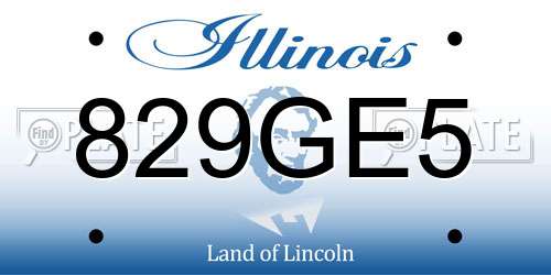 829GE5 Illinois License Plate