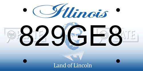 829GE8 Illinois License Plate