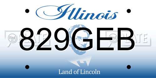 829GEB Illinois License Plate