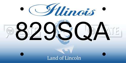 829SQA Illinois License Plate