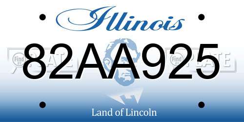 82AA925 Illinois License Plate
