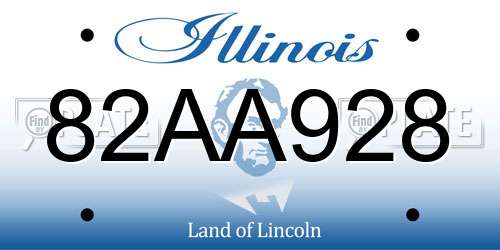 82AA928 Illinois License Plate