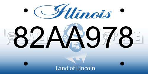 82AA978 Illinois License Plate