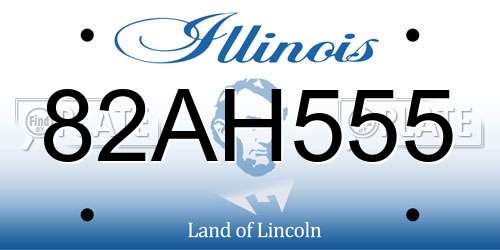 82AH555 Illinois License Plate