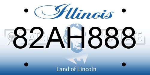 82AH888 Illinois License Plate