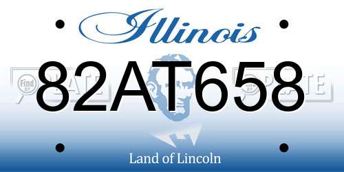 82AT658 Illinois License Plate