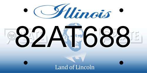 82AT688 Illinois License Plate