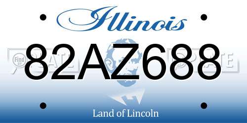 82AZ688 Illinois License Plate