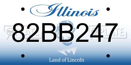 82BB247 Illinois License Plate