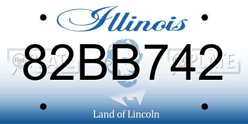 82BB742 Illinois License Plate