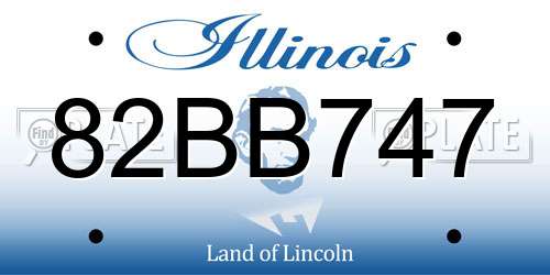 82BB747 Illinois License Plate