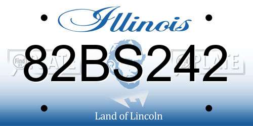 82BS242 Illinois License Plate