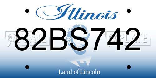 82BS742 Illinois License Plate