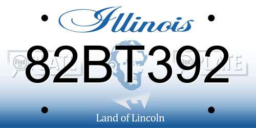 82BT392 Illinois License Plate