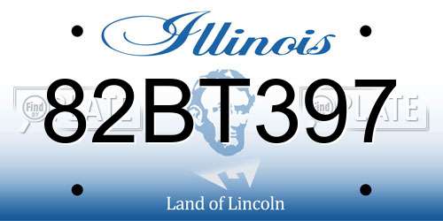 82BT397 Illinois License Plate