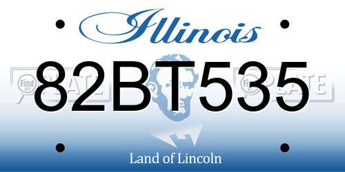82BT535 Illinois License Plate