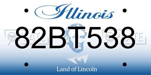 82BT538 Illinois License Plate