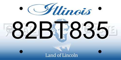 82BT835 Illinois License Plate