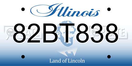 82BT838 Illinois License Plate