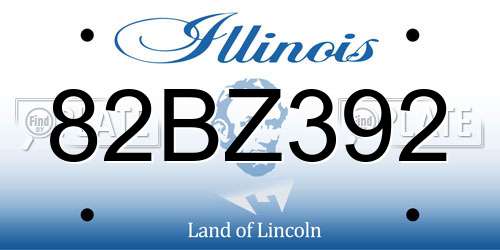 82BZ392 Illinois License Plate