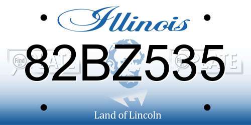 82BZ535 Illinois License Plate