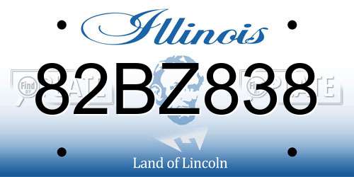 82BZ838 Illinois License Plate
