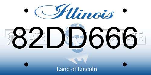 82DD666 Illinois License Plate