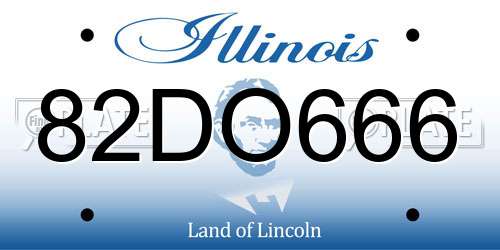 82DO666 Illinois License Plate