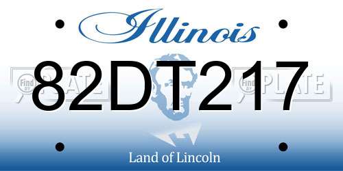 82DT217 Illinois License Plate