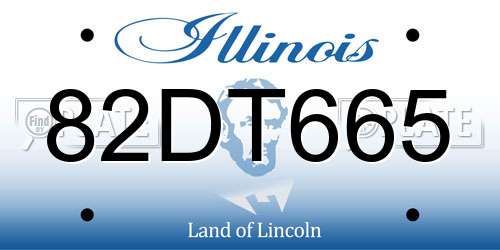 82DT665 Illinois License Plate