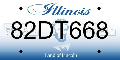 82DT668 Illinois License Plate
