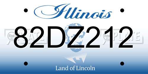82DZ212 Illinois License Plate