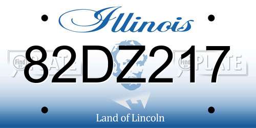 82DZ217 Illinois License Plate